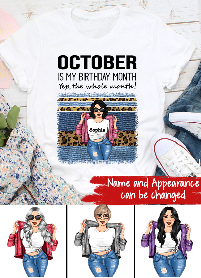 October Birthday Shirt, Custom Birthday Shirt, Queens are Born In October, October Birthday Shirts For Woman, October Birthday Gifts