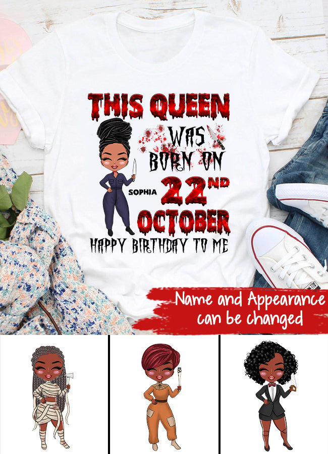 October Birthday Shirt, Custom Birthday Shirt, Queens are Born In October, October Birthday Shirts For Woman, October Birthday Gifts
