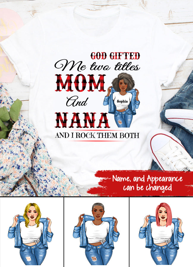 Personalized Mothers Day Shirts, Mom Nana Mother&#39;s Day T-Shirt, God Mother Shirt, Grandma Shirt Funny Mom Shirts, Mother&#39;s Day Gift, Mother Day Gift