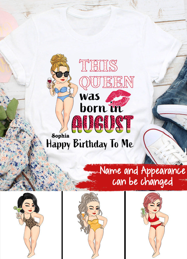 August Birthday Shirt, Custom Birthday Shirt, Queens Born In August, August Birthday Shirts For Woman, August Birthday Gifts, Beach Shirts For Women