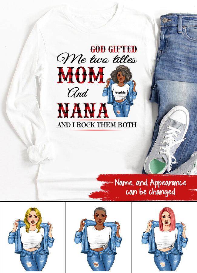 Personalized Mothers Day Shirts, Mom Nana Mother&#39;s Day T-Shirt, God Mother Shirt, Grandma Shirt Funny Mom Shirts, Mother&#39;s Day Gift, Mother Day Gift