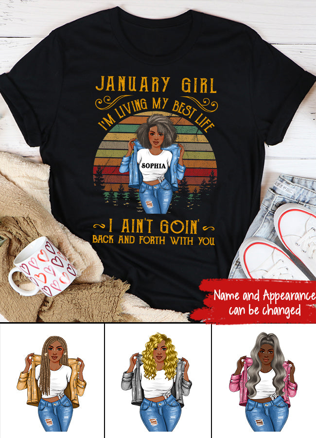 Custom January Birthday Shirt For Woman, Queens Are Born In January Gifts, Melanin Afro Woman Shirt, Black Girl Tee, Afro Queen Gift