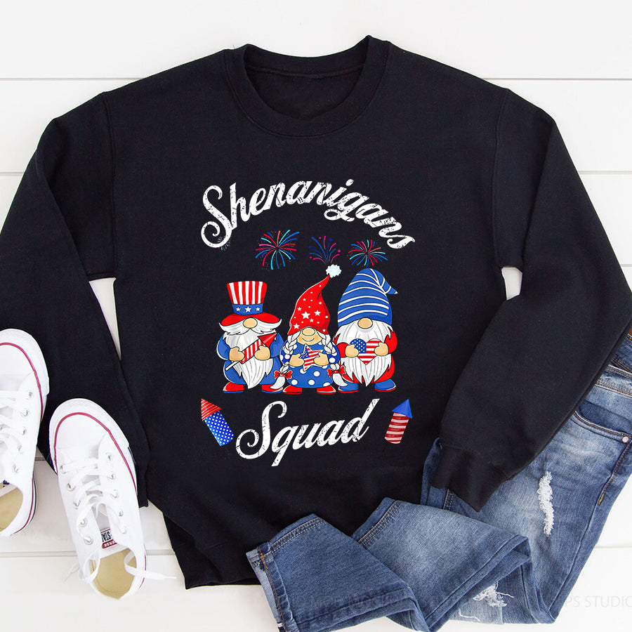 Independence Day Shirt Shenanigans Squad 4th Of July Gnomes USA Independence Day T-Shirt