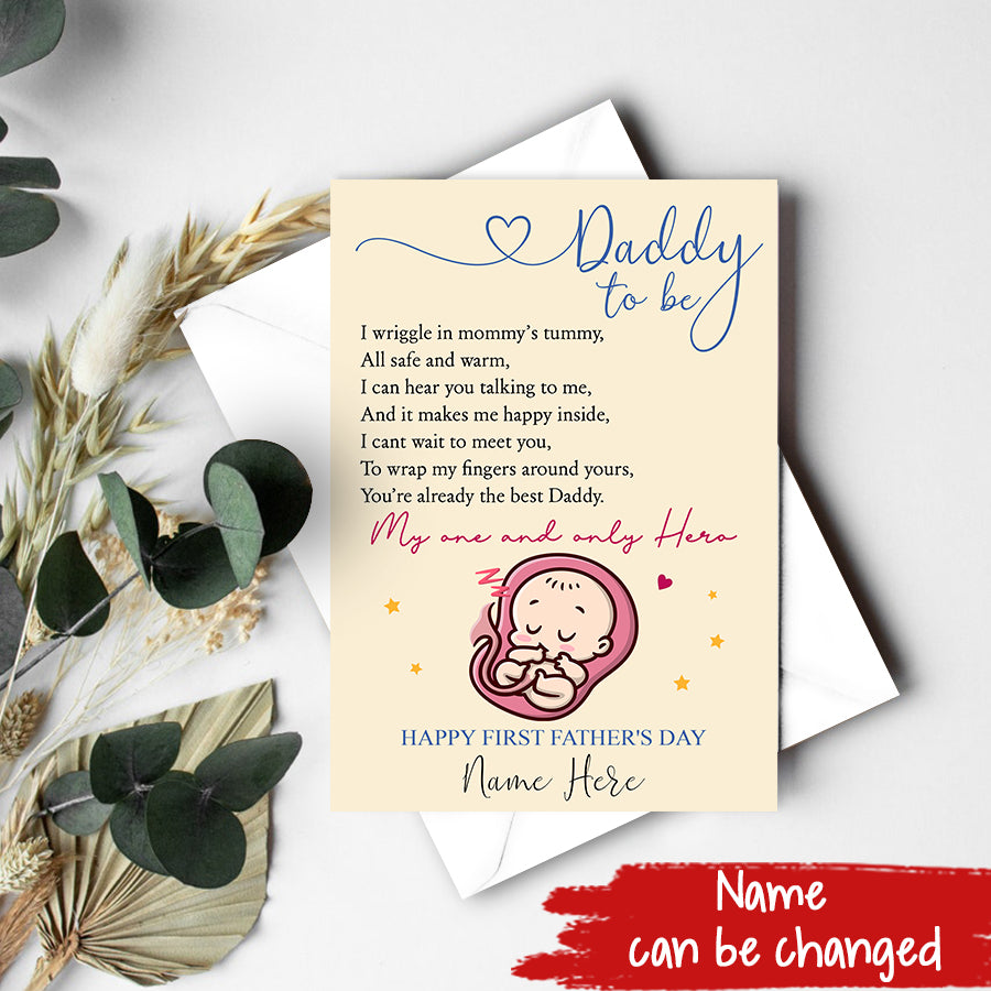 Personalised Fathers Day Card - Father&#39;s Day Gift Cards - Fathers Day Greetings - Dad Cards - Happy Fathers Day Card - First Fathers Day Card - Fathers Day Card From Bump - Father Day Gift