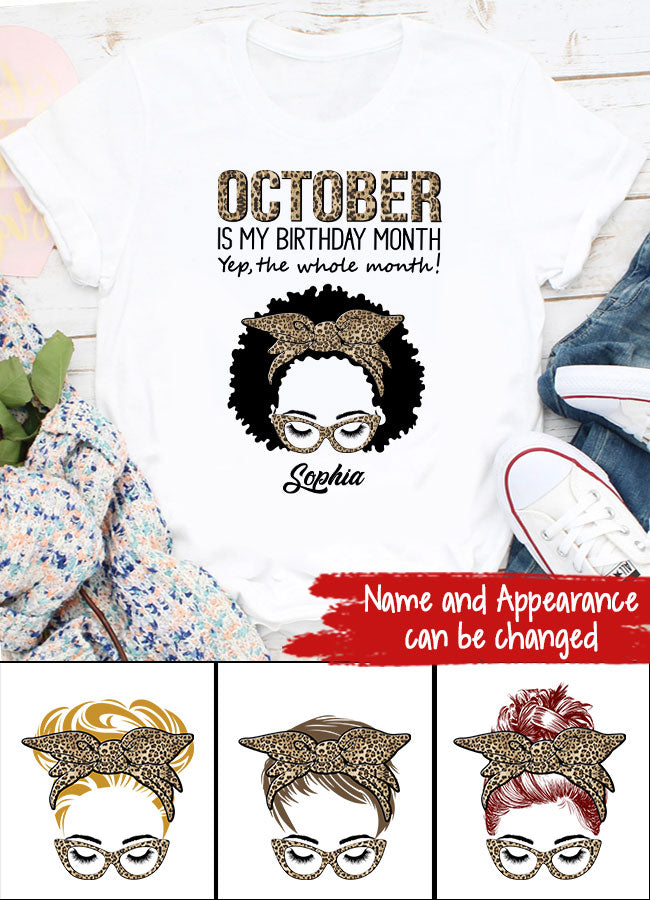 Custom October Birthday Shirt For Woman, Queens are Born In October Gifts, Melanin Afro Woman Shirt, Black Girl Tee, Afro Queen Gift