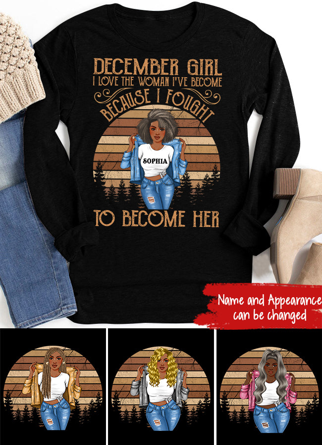 December birthday shirt, custom birthday shirt, Queens born in December, December Birthday Gifts For Afro Woman, December Birthday Gifts