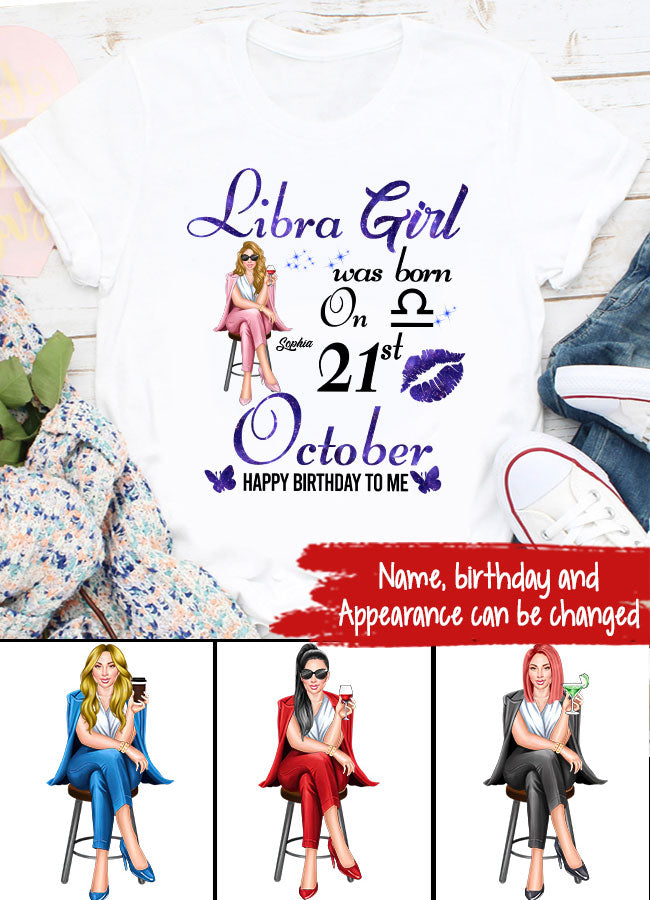Custom Birthday Shirt, Libra Zodiac t shirt, Libra Birthday shirt, Libra t shirts for ladies, Libra queen t shirt, Libra Queen Birthday Shirt