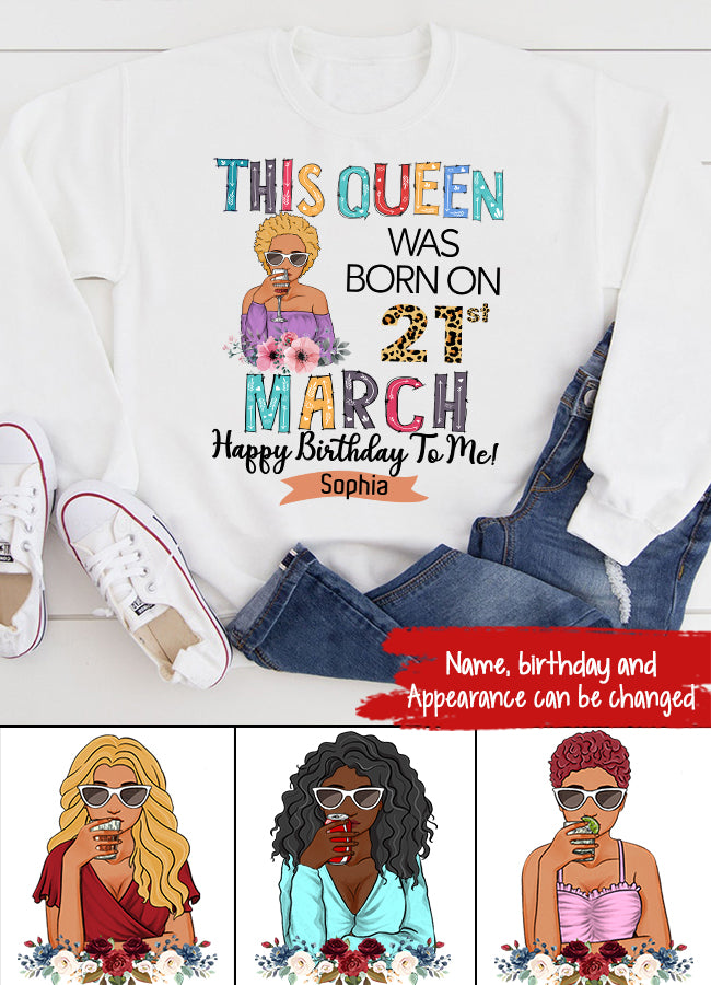 March Birthday Shirt, Custom Birthday Shirt, Queens Born In March, March Birthday Gifts, March shirts for Woman