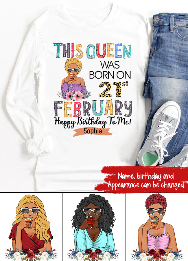February Birthday Shirt, Custom Birthday Shirt, Queens Born In February, February Birthday Gifts, February shirts for Woman