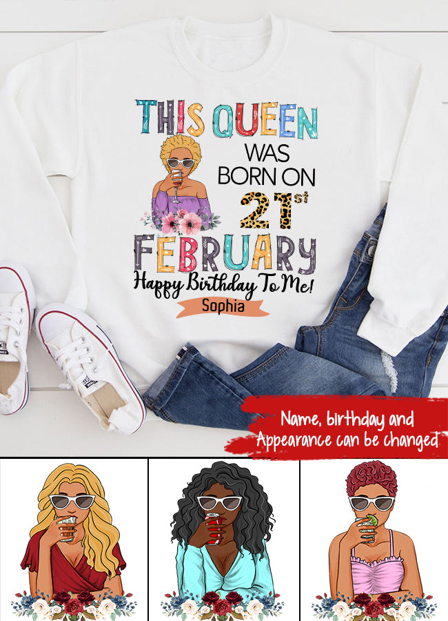 February Birthday Shirt, Custom Birthday Shirt, Queens Born In February, February Birthday Gifts, February shirts for Woman
