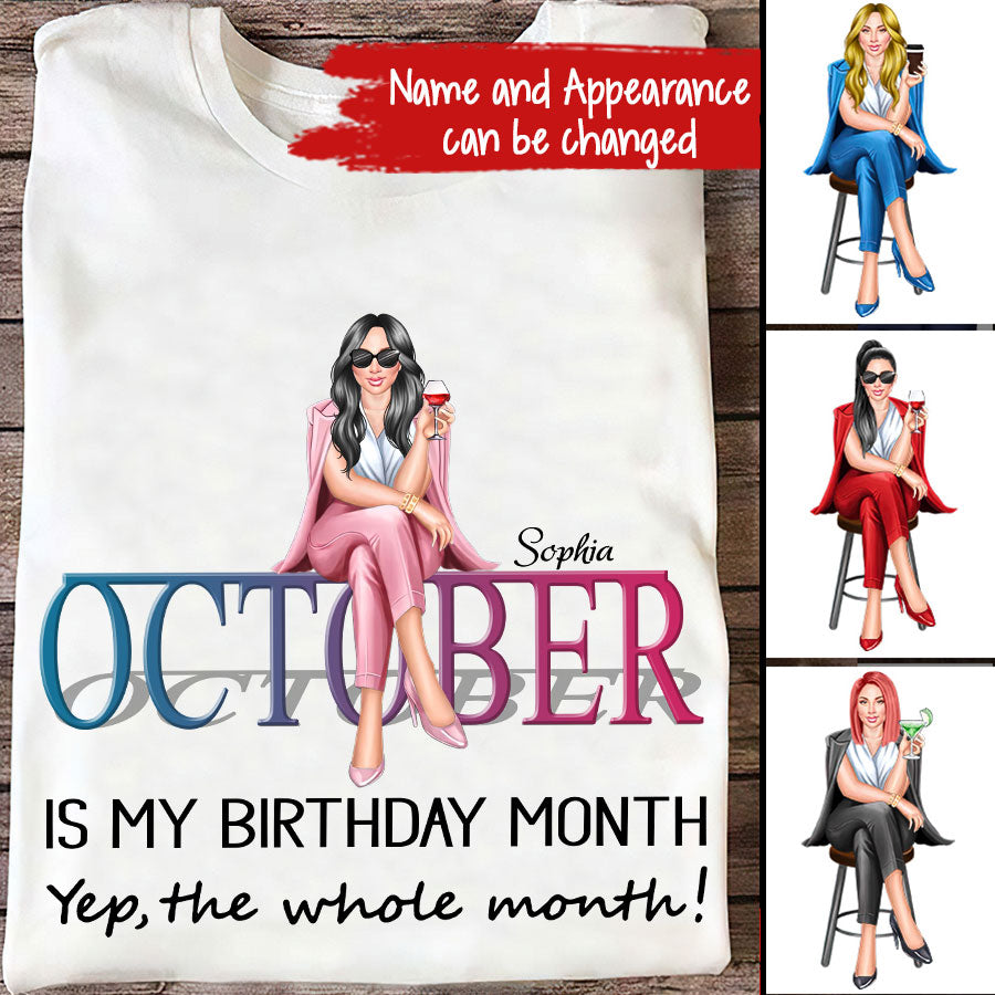 October Birthday Shirt, Custom Birthday Shirt, Queens are Born In October, October Birthday Shirts For Woman, October Birthday Gifts