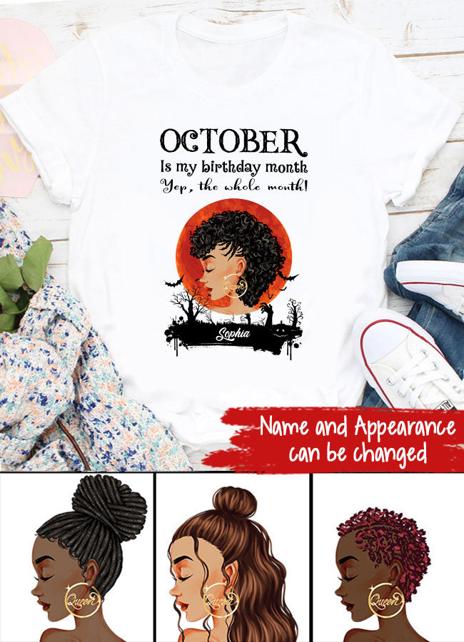 October Birthday Shirt, Custom Birthday Shirt, Queens are Born In October, October Birthday Shirts For Woman, October Birthday Gifts, Personalized Halloween, Custom halloween shirts, Personalized halloween gifts