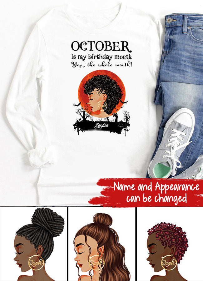 October Birthday Shirt, Custom Birthday Shirt, Queens are Born In October, October Birthday Shirts For Woman, October Birthday Gifts, Personalized Halloween, Custom halloween shirts, Personalized halloween gifts