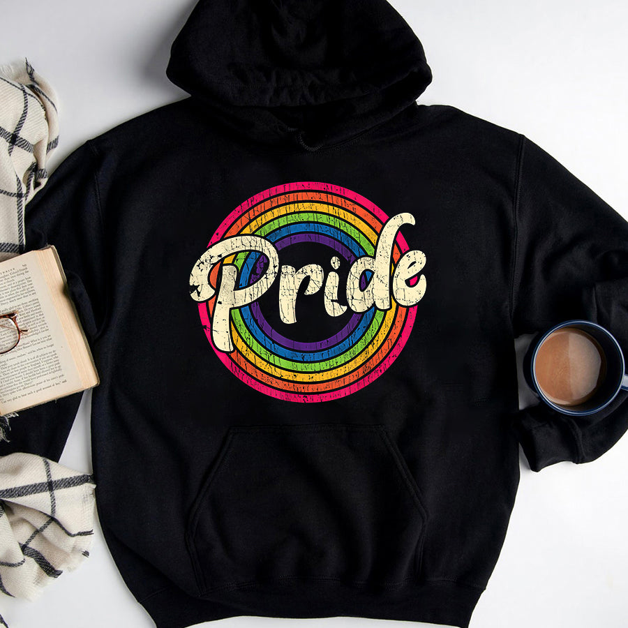 LGBT Shirts, Rainbow Pride Shirt, Gay Pride Vintage LGBT Rainbow Flag Lesbian Bisexual Trans T-Shirt