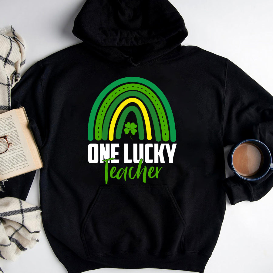 St Patricks Day Shirt One Lucky Teacher Rainbow St Patrick’s Day T-Shirt Funny St Patricks Day Shirts
