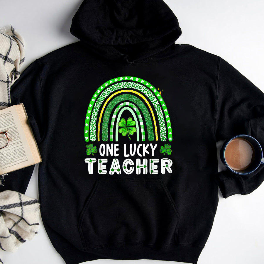 St Patricks Day Shirt One Lucky Teacher Rainbow St Patrick’s Day T-Shirt Funny St Patricks Day Shirts