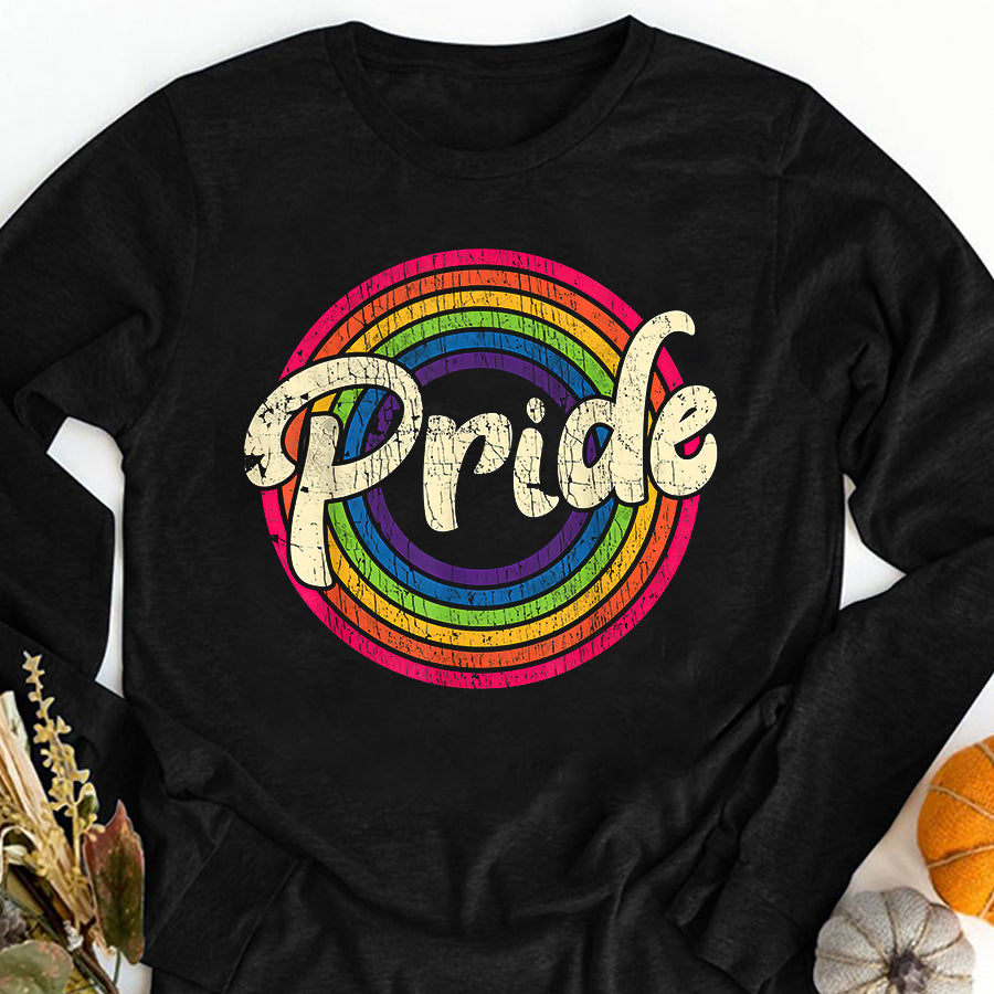 LGBT Shirts, Rainbow Pride Shirt, Gay Pride Vintage LGBT Rainbow Flag Lesbian Bisexual Trans T-Shirt