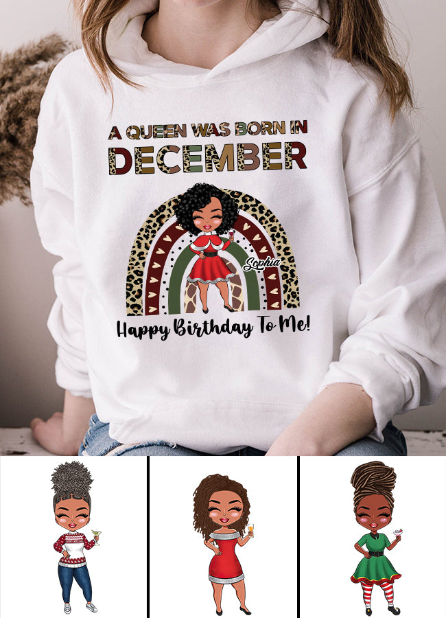 Custom December Birthday Shirt For Woman, Queens Are Born In December Gifts, Melanin Afro Woman Shirt, Black Girl Tee, Afro Queen Gift