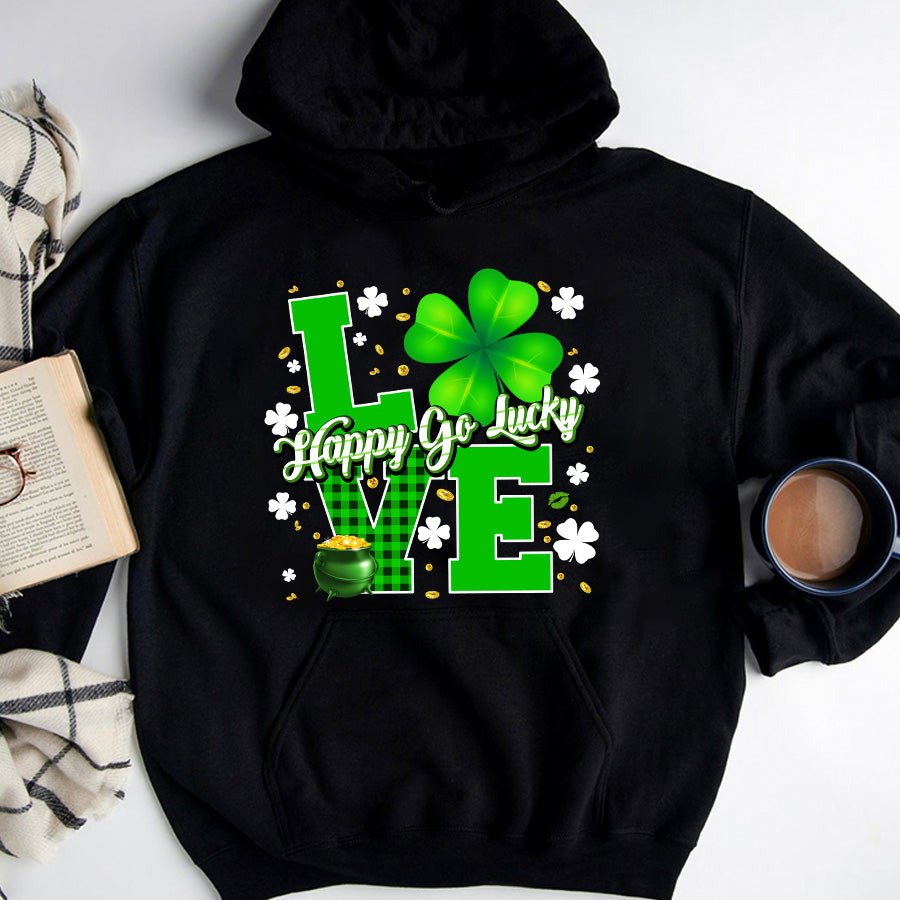 Love Patrick Day Shirt, St. Patricks Day Shirt, Shamrock Lucky Lips, Four Leaf Clover, Shamrock Shirts, Patrick&#39;s Day, Irish Tshirt