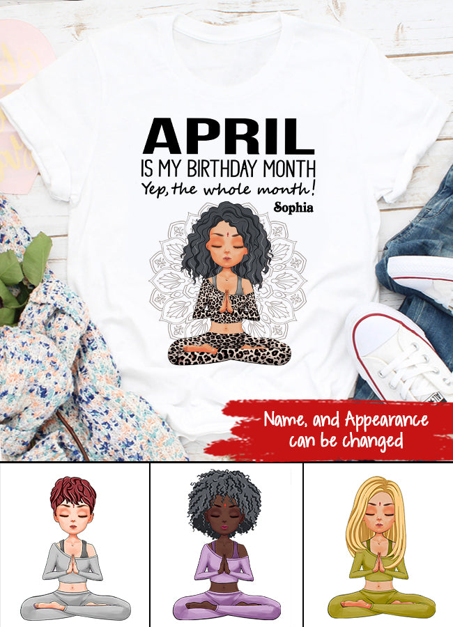 April Birthday Shirt, Custom Birthday Shirt, Queens Born In April, April Birthday Gifts, April Queen shirt, April Birthday Shirts For Woman, Her Birthday Gifts For April, Yoga T Shirt, Gift For Yoga Lover