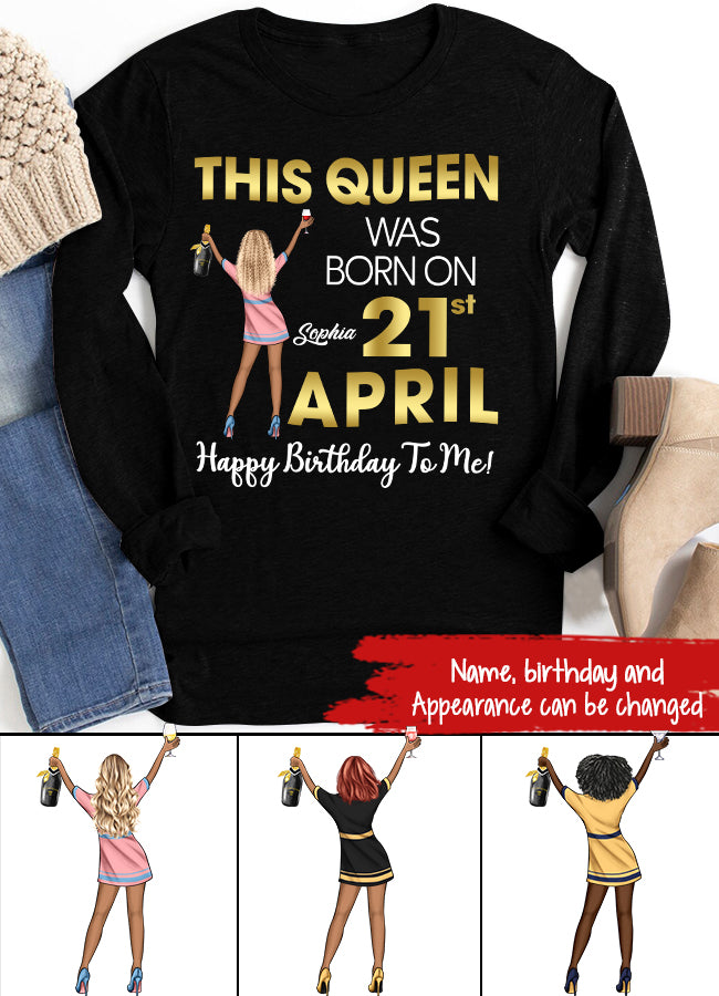 April Birthday Shirt, Custom Birthday Shirt, Queens Born In April, April Birthday Shirts For Woman, April Birthday Gifts