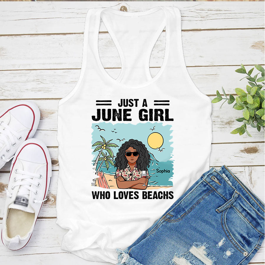 June Birthday Shirt, Custom Birthday Shirt, Queens Born In June,  June Birthday Shirts For Woman, Lover Beach