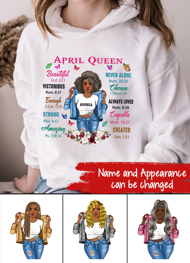 April Birthday Shirt, Custom Birthday Shirt, Queens Born In April, April Birthday Gifts, April shirts for Woman