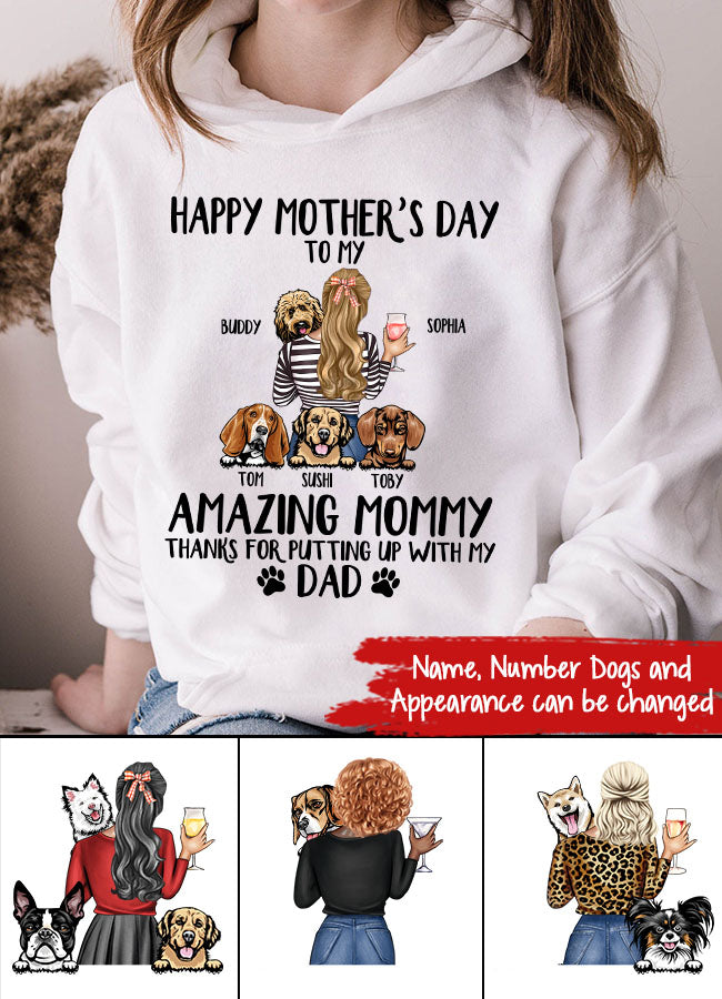 Custom Mothers Day Shirt, Happy Mother Day Shirt, Mother&#39;s Day T Shirt, Dog Mom Shirt, Dog Mom Gifts, Mother&#39;s Day Tee Shirts, Mother Day Gift