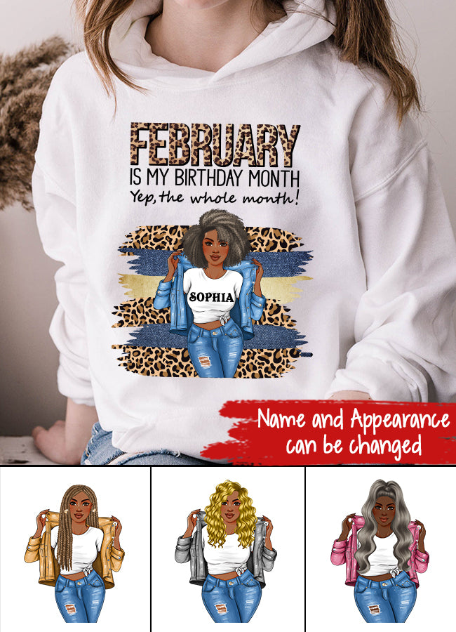 Custom February Birthday Shirt For Woman, Queens Are Born In February Gifts, Melanin Afro Woman Shirt, Black Girl Tee, Afro Queen Gift