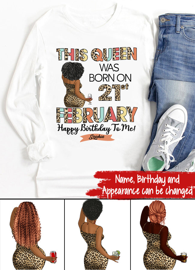 Custom February Birthday Shirt For Woman, Queens Are Born In February Gifts, Melanin Afro Woman Shirt, Black Girl Tee, Afro Queen Gift