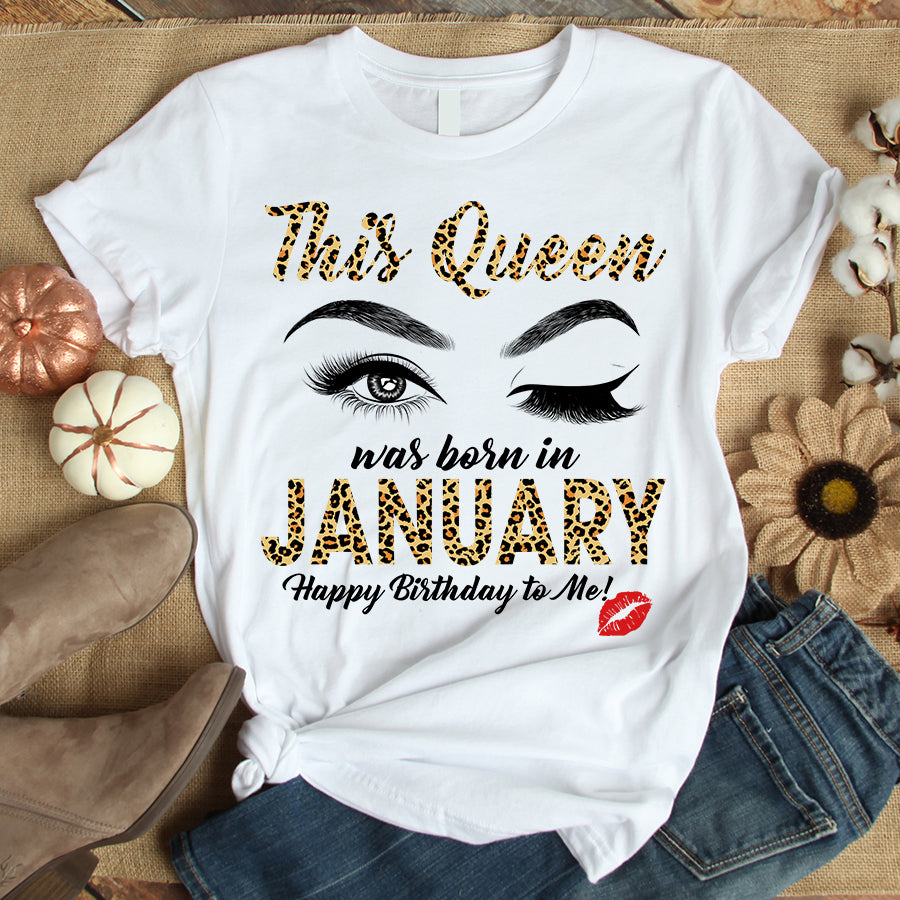 This queen was born in January, January Birthday Shirts, January T shirt For Woman
