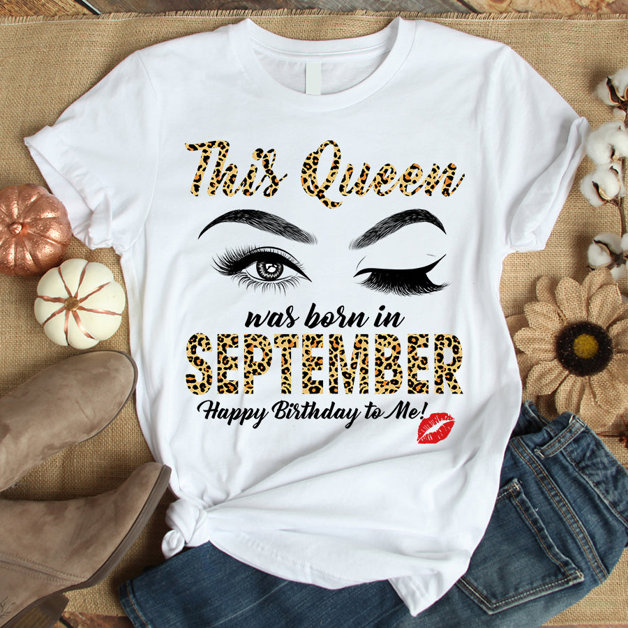 This queen was born in September, September Birthday Shirts, September T shirt For Woman