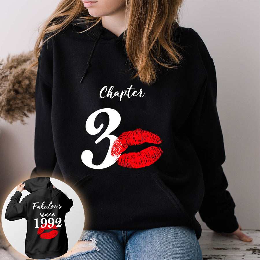 Chapter 30, Fabulous since 1992 30th birthday unique t shirt for woman, her gifts for 30 years old , Turning 30 birthday cotton shirt