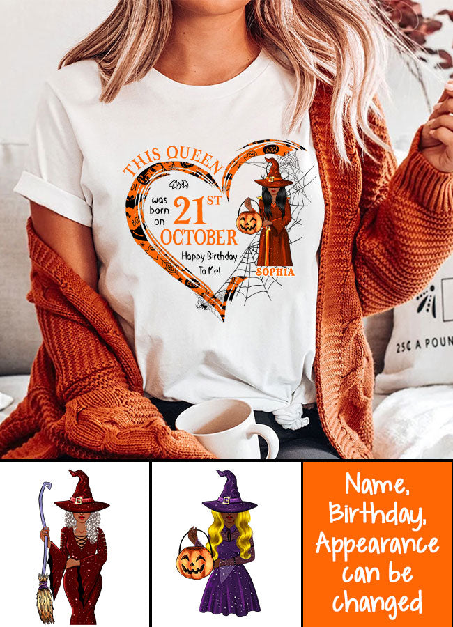 October Birthday Shirt, Custom Birthday Shirt, Queens are Born In October, October Birthday Shirts For Woman, October Birthday Gifts, Halloween Shirt