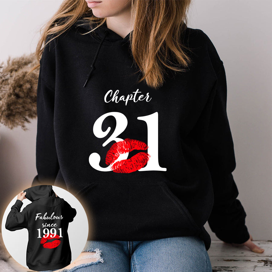 Chapter 31, Fabulous since 1991 31st birthday unique t shirt for woman, her gifts for 31 years old , Turning 31 birthday cotton shirt
