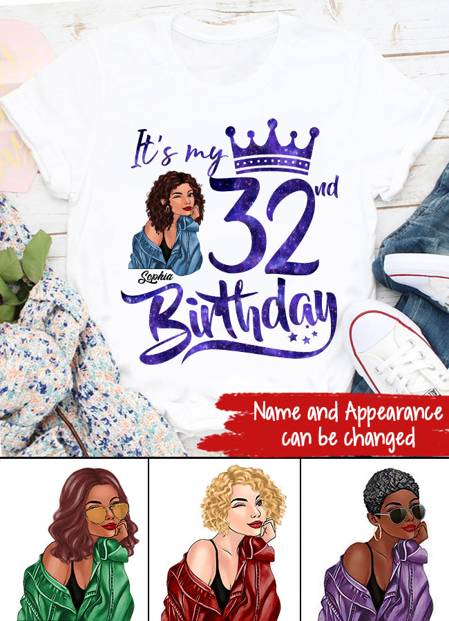 32nd Birthday Shirts, Custom Birthday Shirts, Turning 32 Shirt, Gifts For Women Turning 32, 32 And Fabulous Shirt, 1991 Shirt, 32nd Birthday Shirts For Her