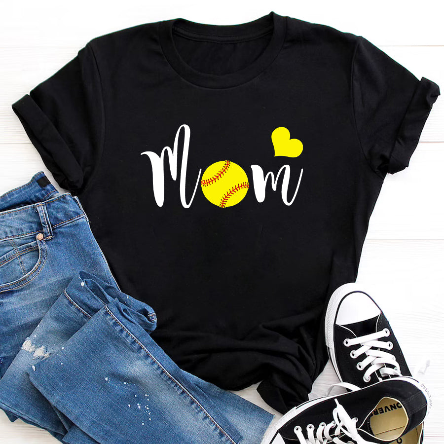 Softball Mom Shirt Love You Mom T-Shirt Mothers Day Shirts for Women