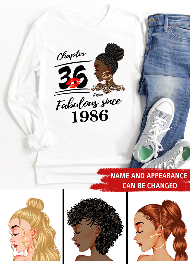 36th Birthday Shirts, Custom Birthday Shirts, Turning 36 Shirt, Gifts For Women Turning 36, 36 And Fabulous Shirt, 1986 Shirt, 36th Birthday Shirts For Her
