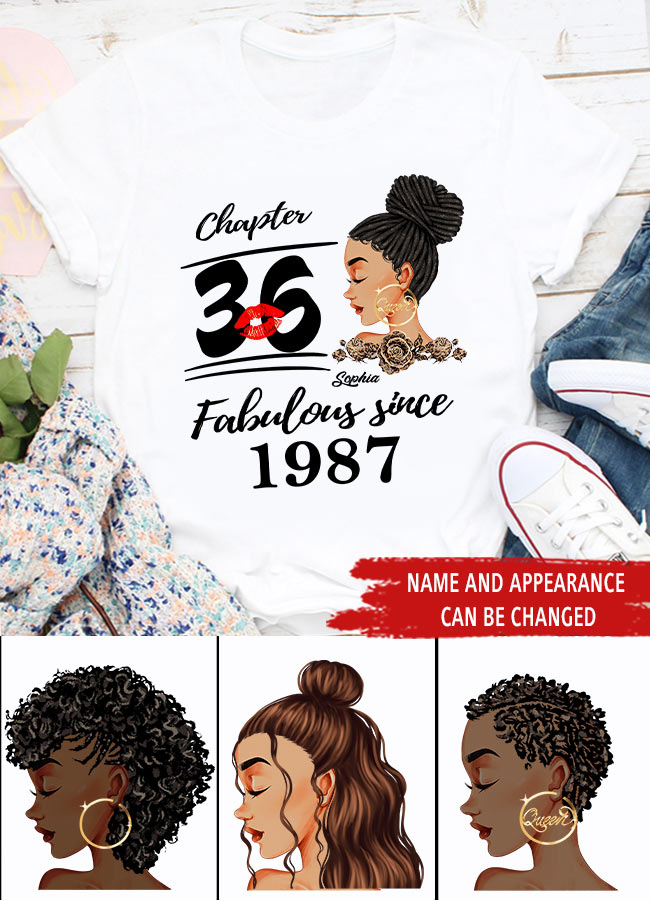 36th Birthday Shirts, Custom Birthday Shirts, Turning 36 Shirt, Gifts For Women Turning 36, 36 And Fabulous Shirt, 1987 Shirt, 36th Birthday Shirts For Her