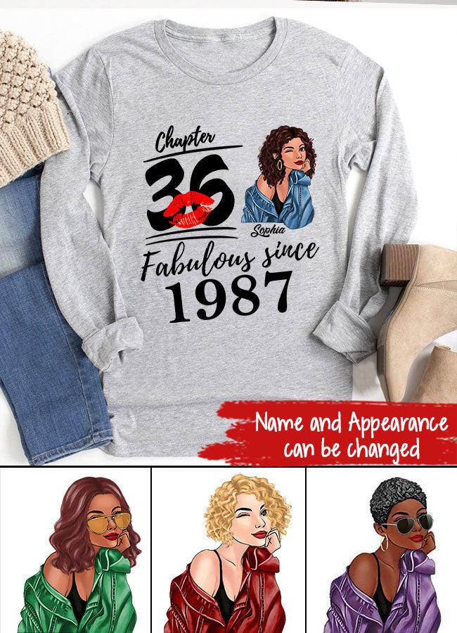 36th Birthday Shirts For Her, Personalised 36th Birthday Gifts, 1987 T Shirt, 36 And Fabulous Shirt, 36th Birthday Shirt Ideas, Gift Ideas 36th Birthday Woman