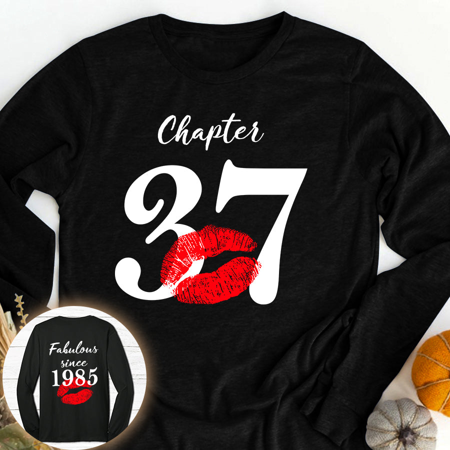 Chapter 37, Fabulous since 1985 37th birthday unique t shirt for woman, her gifts for 37 years old , Turning 37 birthday cotton shirt