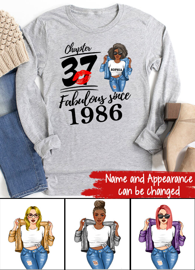 37th Birthday Shirts, Custom Birthday Shirts, Turning 37 Shirt, Gifts For Women Turning 37, 37 And Fabulous Shirt, 1986 Shirt, 37th Birthday Shirts For Her