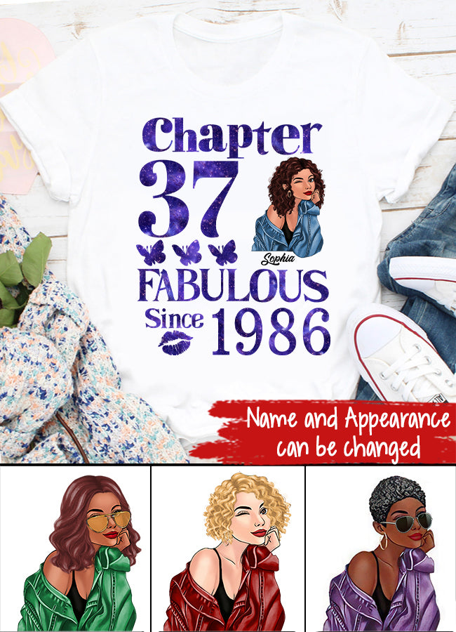 37th Birthday Shirts, Custom Birthday Shirts, Turning 37 Shirt, Gifts For Women Turning 37, 37 And Fabulous Shirt, 1986 Shirt, 37th Birthday Shirts For Her