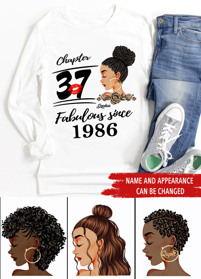 37th Birthday Shirts, Custom Birthday Shirts, Turning 37 Shirt, Gifts For Women Turning 37, 37 And Fabulous Shirt, 1986 Shirt, 37th Birthday Shirts For Her