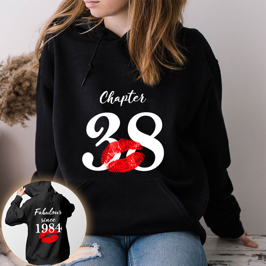 Chapter 38, Fabulous since 1984 38th birthday unique t shirt for woman, her gifts for 38 years old , Turning 38 birthday cotton shirt