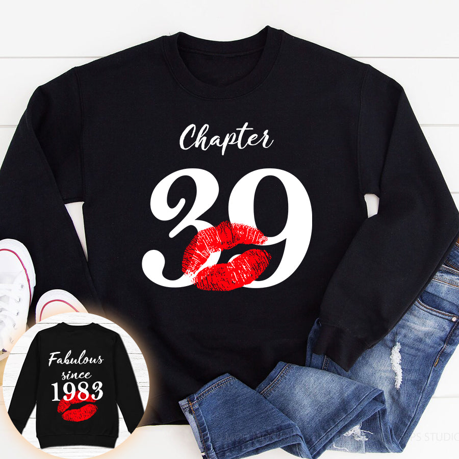 Chapter 39, Fabulous since 1983 39th birthday unique t shirt for woman, her gifts for 39 years old , Turning 39 birthday cotton shirt