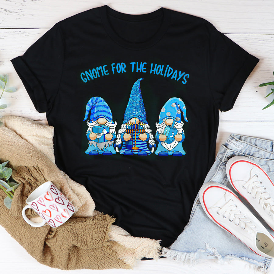 Gnome For The Holidays Hanukkah Jewish Christmas Cute Gnome T Shirt, Funny Hanukkah Shirts, Chanukah Gifts
