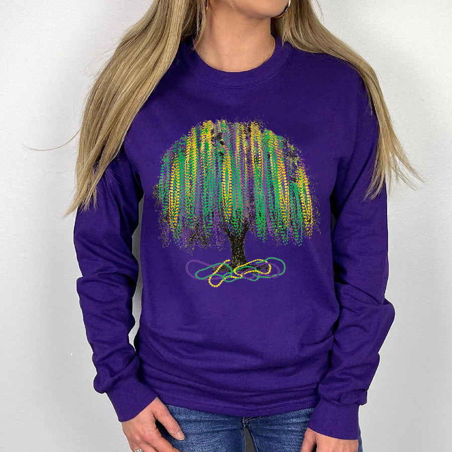 Mardi Gras Tree Shirt, Watercolor Mardi Gras Bead Tree, Mardi Gras Tee, Carnival Shirt, New Orleans Tee, NOLA Shirt, Fat Tuesday Shirt