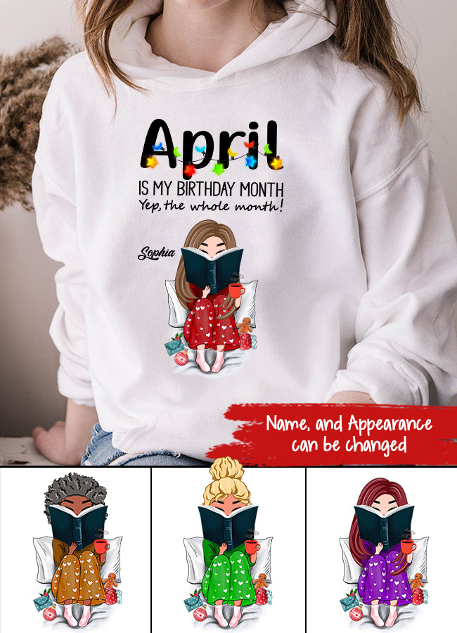 April Birthday Shirt, Custom Birthday Shirt, Queens Born In April, April Birthday Shirts For Woman, April Birthday Gifts, April Is My Birthday Month, Yep The Whole Month, Books T Shirt, Book Lover Shirt, Reading Gifts