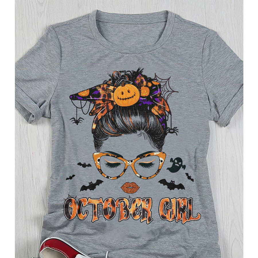 In october we wear pink  Halloween T Shirt, cute Halloween Shirt, Pumpkin Shirt, Breast Cancer skull t shirt, Shirt For Women